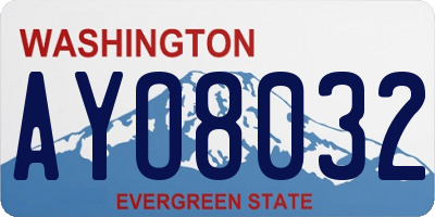 WA license plate AYO8032