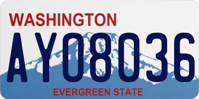 WA license plate AYO8036