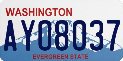 WA license plate AYO8037