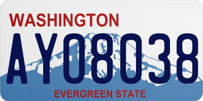 WA license plate AYO8038