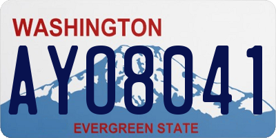 WA license plate AYO8041