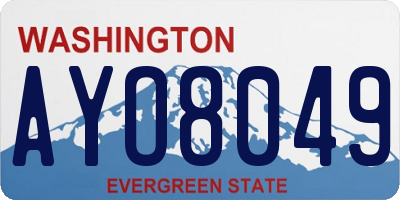 WA license plate AYO8049
