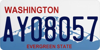 WA license plate AYO8057