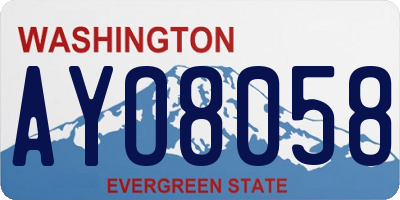 WA license plate AYO8058