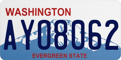 WA license plate AYO8062