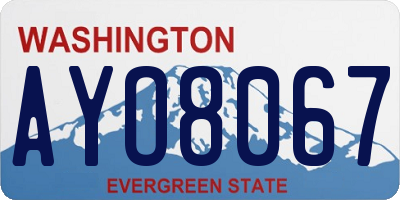 WA license plate AYO8067