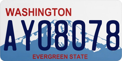 WA license plate AYO8078