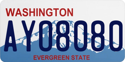 WA license plate AYO8080