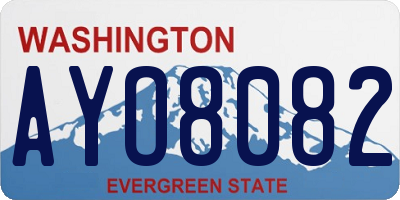 WA license plate AYO8082
