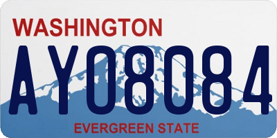 WA license plate AYO8084