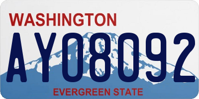 WA license plate AYO8092