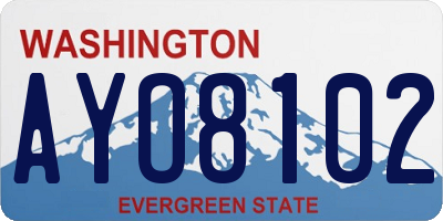 WA license plate AYO8102