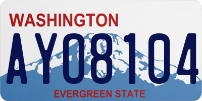 WA license plate AYO8104