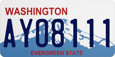 WA license plate AYO8111