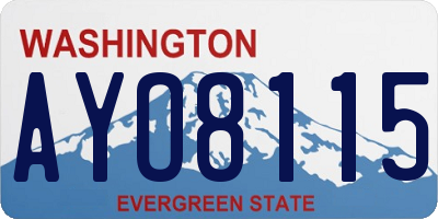 WA license plate AYO8115