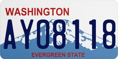 WA license plate AYO8118
