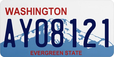WA license plate AYO8121