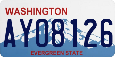 WA license plate AYO8126