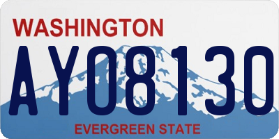 WA license plate AYO8130
