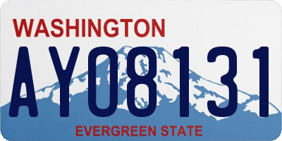 WA license plate AYO8131