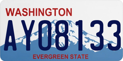 WA license plate AYO8133