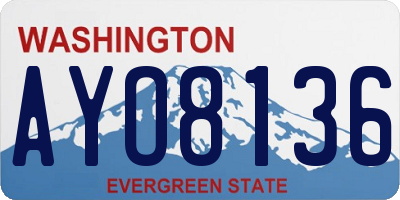 WA license plate AYO8136