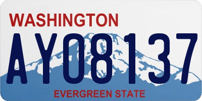 WA license plate AYO8137