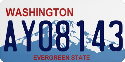 WA license plate AYO8143