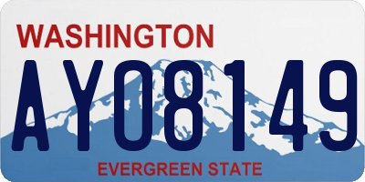 WA license plate AYO8149