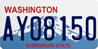 WA license plate AYO8150