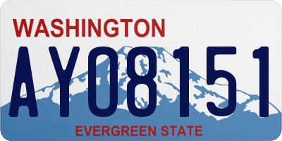 WA license plate AYO8151