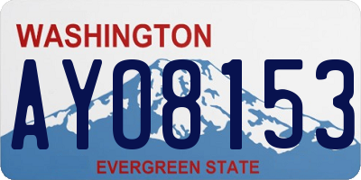 WA license plate AYO8153