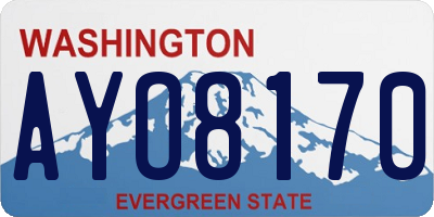 WA license plate AYO8170