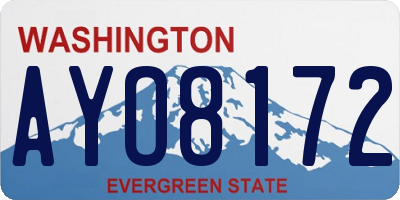 WA license plate AYO8172