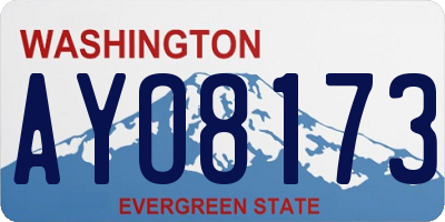 WA license plate AYO8173