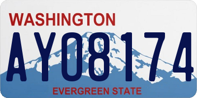 WA license plate AYO8174
