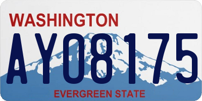 WA license plate AYO8175