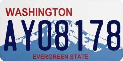 WA license plate AYO8178