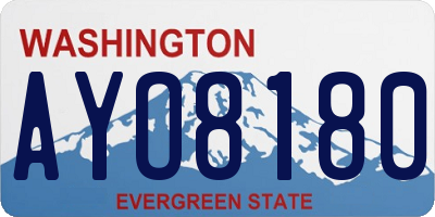 WA license plate AYO8180
