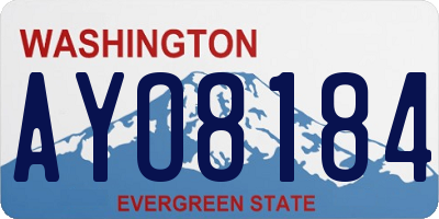 WA license plate AYO8184