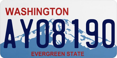 WA license plate AYO8190