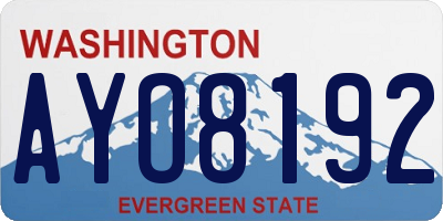 WA license plate AYO8192