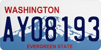 WA license plate AYO8193