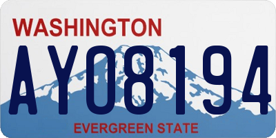 WA license plate AYO8194