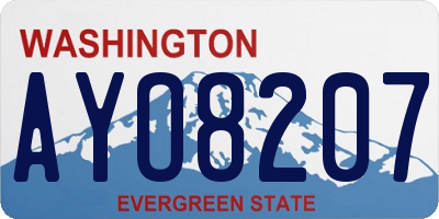 WA license plate AYO8207