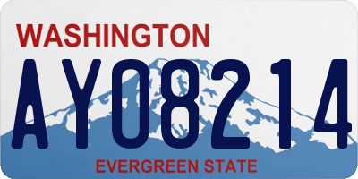 WA license plate AYO8214