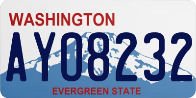 WA license plate AYO8232