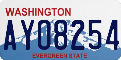 WA license plate AYO8254