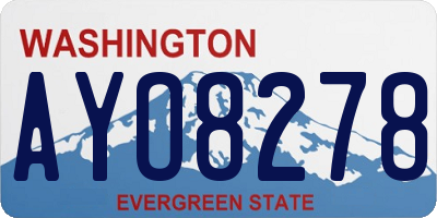 WA license plate AYO8278