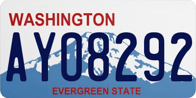 WA license plate AYO8292